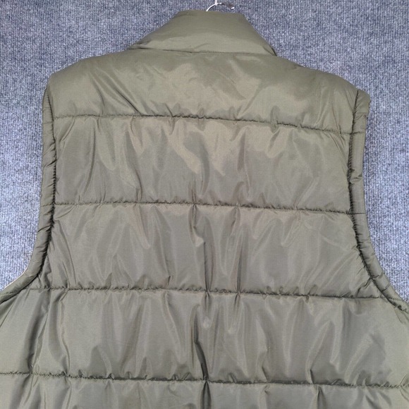Fourcast Outerwear Men's Puffer Vest Green Large Sleeveless Polyester Coated - Picture 6 of 15